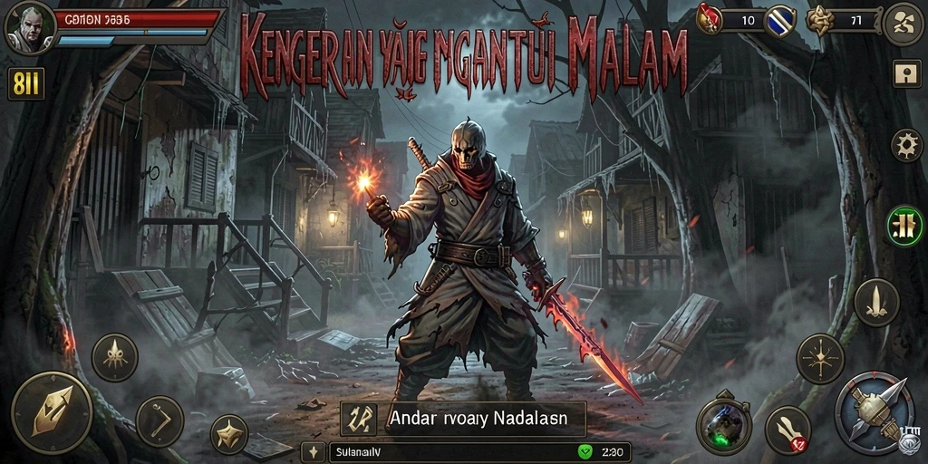 Screenshot gameplay menunjukkan kengerian dan ketegangan di dalam 8II.