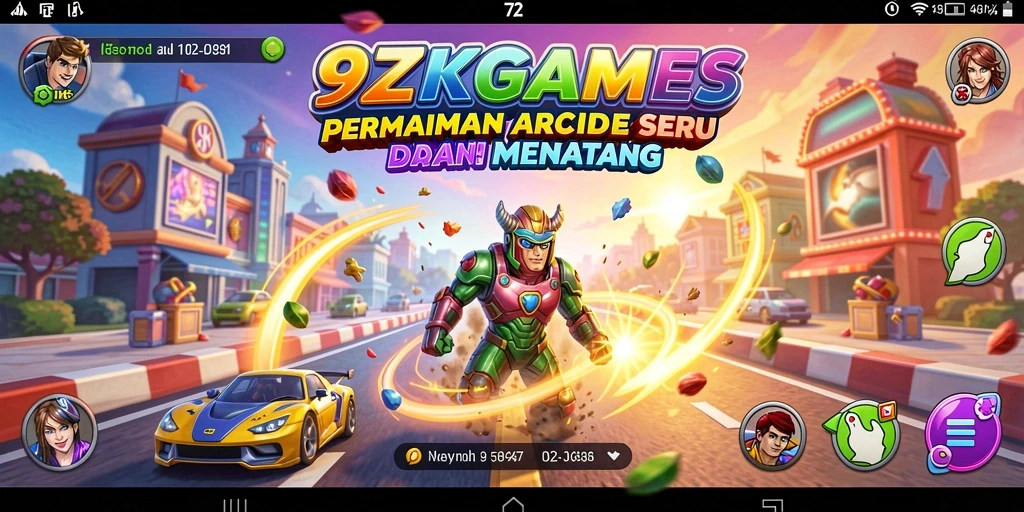 Tampilan gameplay seru dari 9ZKGAMES yang menampilkan tantangan Arcade.