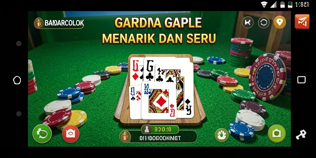 Tampilan gameplay seru dari BANDARCOLOK dalam permainan Gaple.