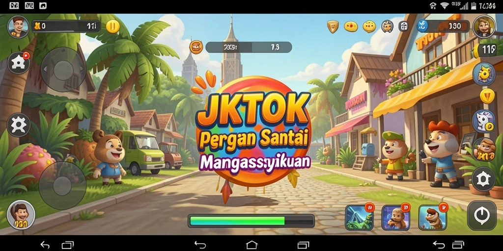 Tampilan gameplay JKTOK yang menyenangkan dan penuh warna.