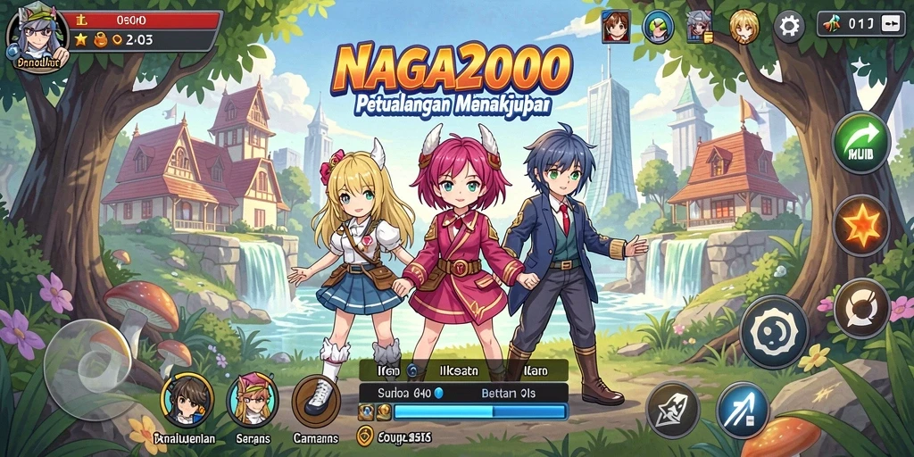 Tampilan gameplay seru dan karakter menarik dari NAGA2000.