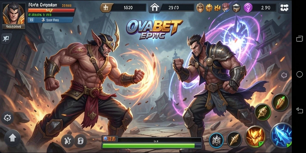 Tangkapan layar utama OVABET menampilkan aksi pertarungan yang mendebarkan.