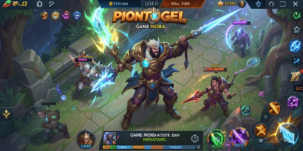 Screenshot gameplay PIONTOGEL menampilkan aksi seru dalam pertarungan tim.