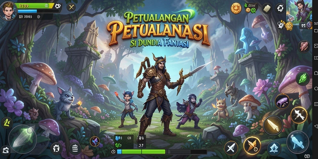 Screenshot gameplay RT99 menampilkan aksi petualangan yang mendebarkan.