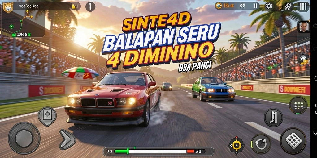 Tampilan gameplay Racing yang mendebarkan di SINTE4D.