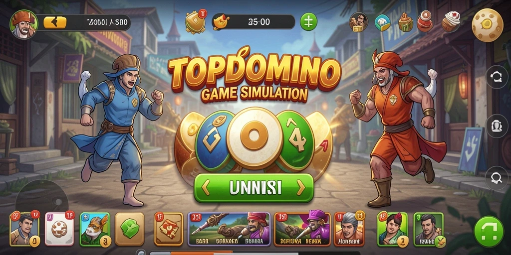 Tampilan gameplay TOPDOMINO yang menarik dan interaktif.