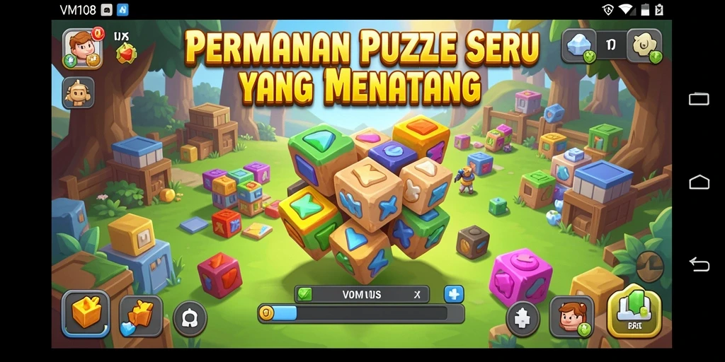 Tampilan gameplay di VM108 menunjukkan tantangan teka-teki yang menarik.
